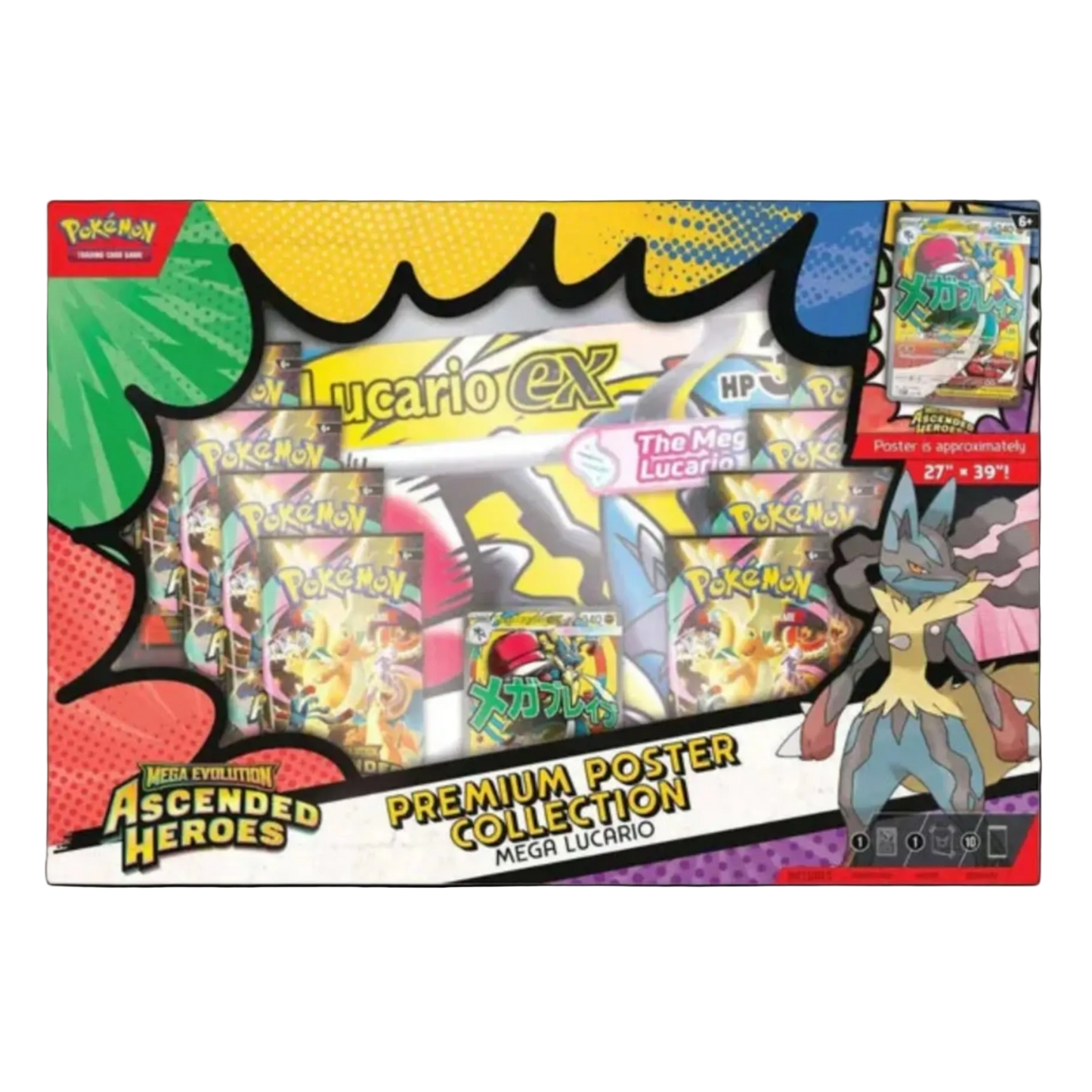 Pokémon TCG: Mega Evolution Ascended Heroes Premium Poster Collection - Mega Lucario
